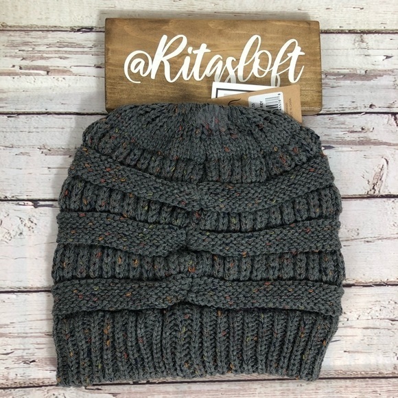 CC Beanie Tail Messy High Bun Ponytail Confetti - Picture 2 of 3